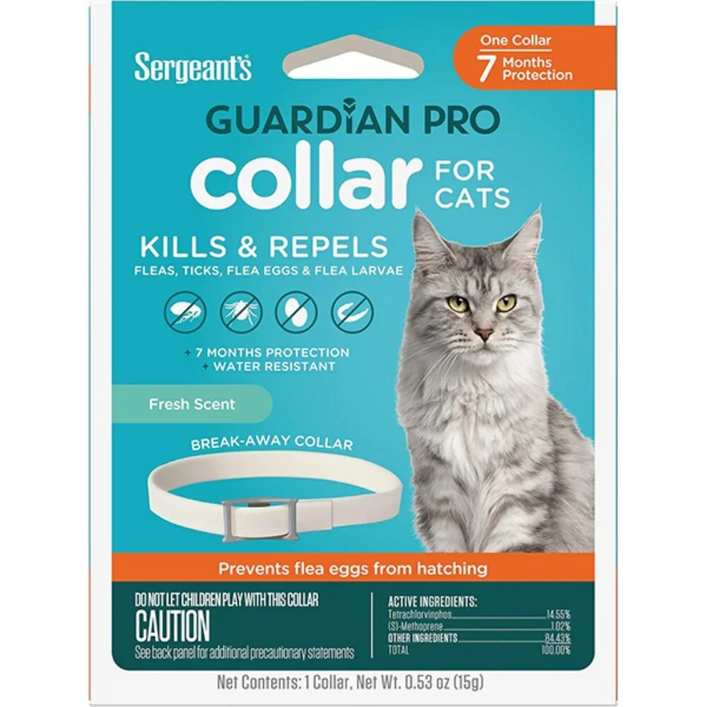 New Guardian Pro Flea and Tick Collar for Cats 1 Count Long Lasting Protection